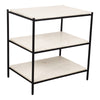 Trine White Marble & Iron Nightstand