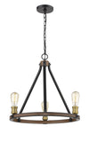 Kirkland 3 Light Chandelier in Rustic Mahogany Finish