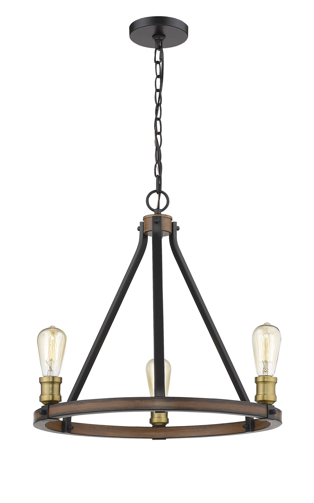 Kirkland 3 Light Chandelier in Rustic Mahogany Finish