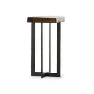 Giselle End Table In Amber Cast Glass
