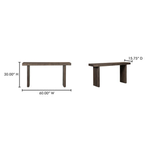 Monterey Console Table Aged Brown Pinewood