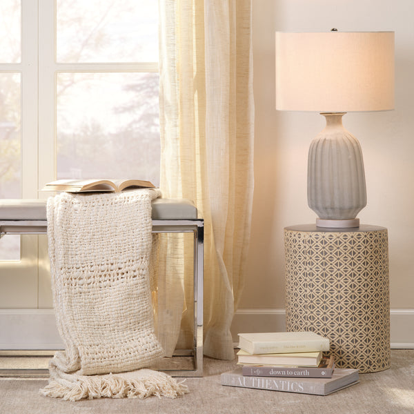Frosted Glass Table Lamp, Grey