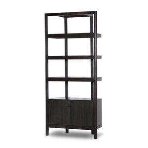 Reza Bookcase - Worn Black Acacia