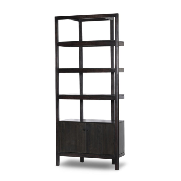 Reza Bookcase - Worn Black Acacia