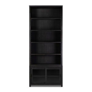 Admont Bookcase In Worn Black Veneer