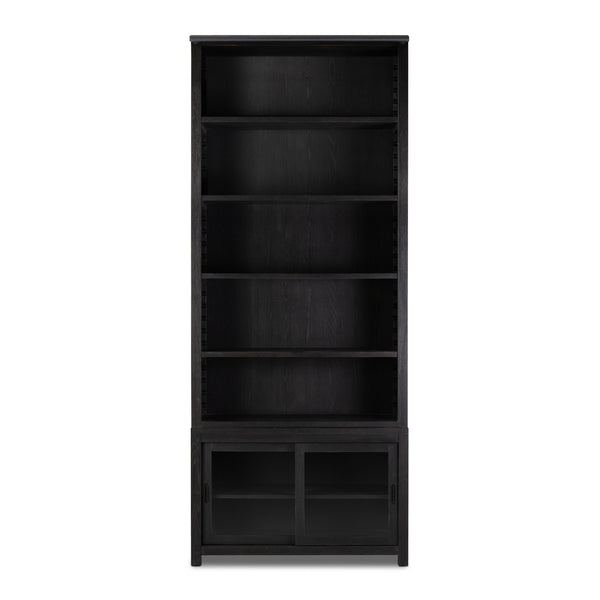 Admont Bookcase In Worn Black Veneer