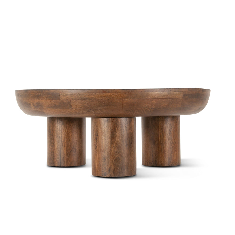 Palermo 39" Round Coffee Table Acorn Brown