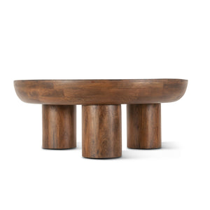 Palermo 39" Round Coffee Table Acorn Brown