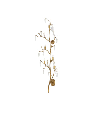 Forest Light Wall Sconce In Washed Lucerne Gold & Natural