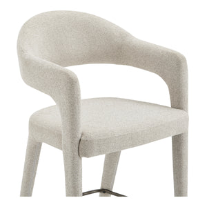 Martens Beige Counter Stool with Armrests