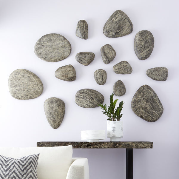 Clover Coffee Table, Chamcha Wood, Grey Stone