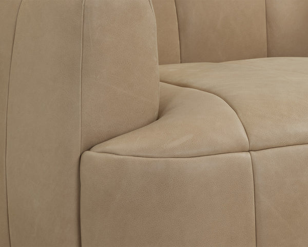 TADEO SWIVEL ARMCHAIR - DARK BROWN - SAHARA SAND LEATHER