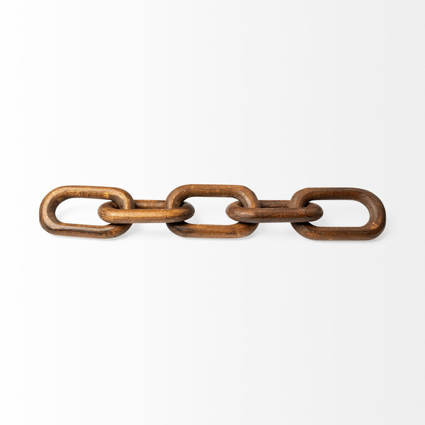 Alix 29L x 5W Brown Wooden Hand-Made 5 Link Chain