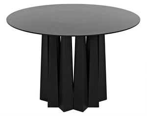 Column Dining Table, Black Steel