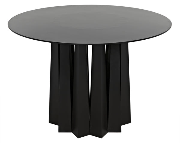 Column Dining Table, Black Steel