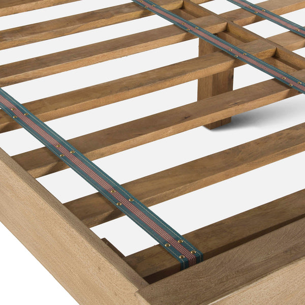 Taj Mango Wood King Bed in Natural Whitewash Finish