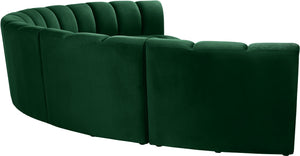 Lynda 6pc. Modular Sectional In Green Velvet