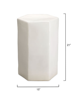 Porto Ceramic Indoor/Outdoor Side Table-Large, White