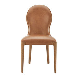 Eldoris Faux Leather Dining Side Chair, Borneo Chocolate