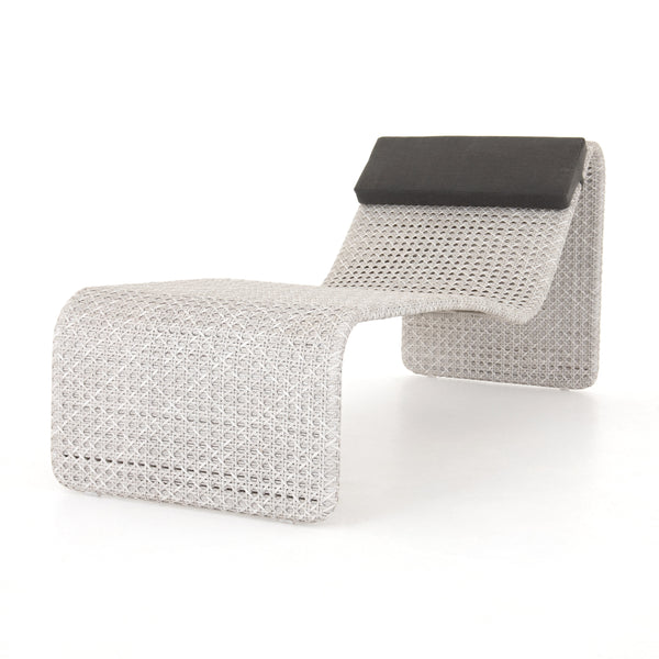 Paige Outdoor Woven Chaise-Brushed Grey