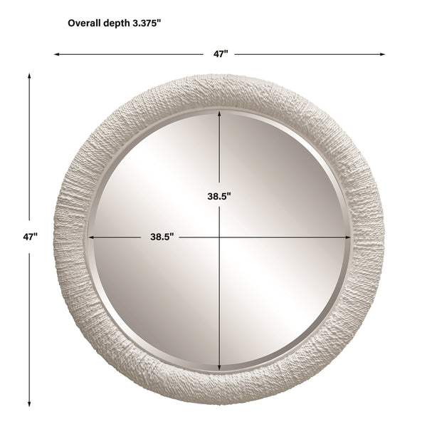 Mariner White Round Mirror