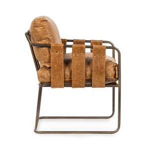 Classic Home Strapling Leather Dining Chair - Sedona Brown