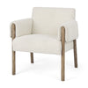 Ashton Cream Boucle Fabric w/ Brown Wood Accent Chair