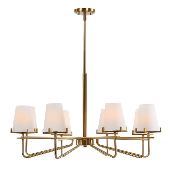 Lassen 8 Light Brass Chandelier