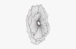 Poppy Flower Wall Art, Silver/Black, Small