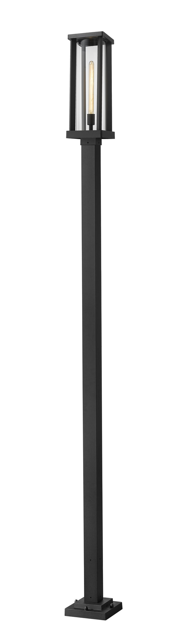 Glenwood 1 Light Outdoor Post Mounted Fixture in Black Finish