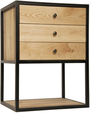 Pearce Side Table, Elm and Black Steel