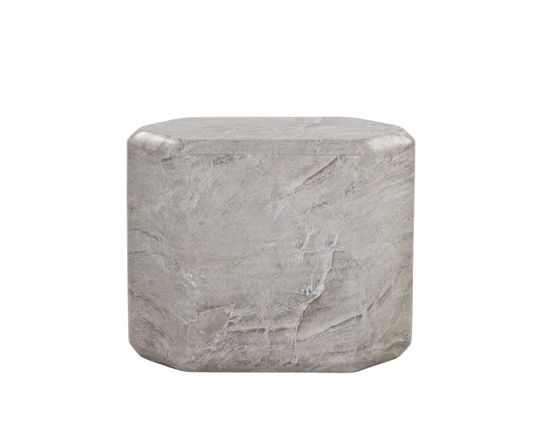 SPEZZA SIDE TABLE - LOW - MARBLE LOOK - GREY