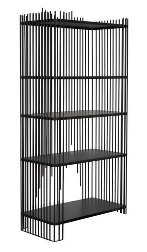 Mila Industrial Steel Bookcase in Matte Black