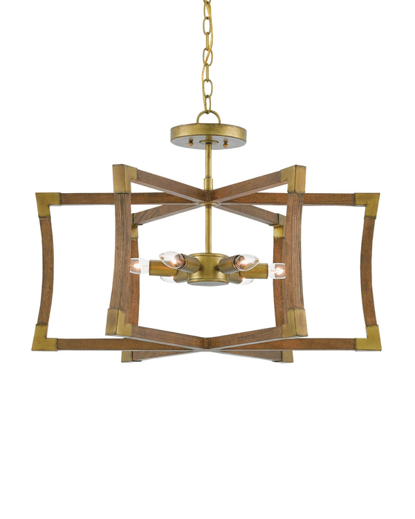 Bastian Small Lantern In Chestnut & Brass