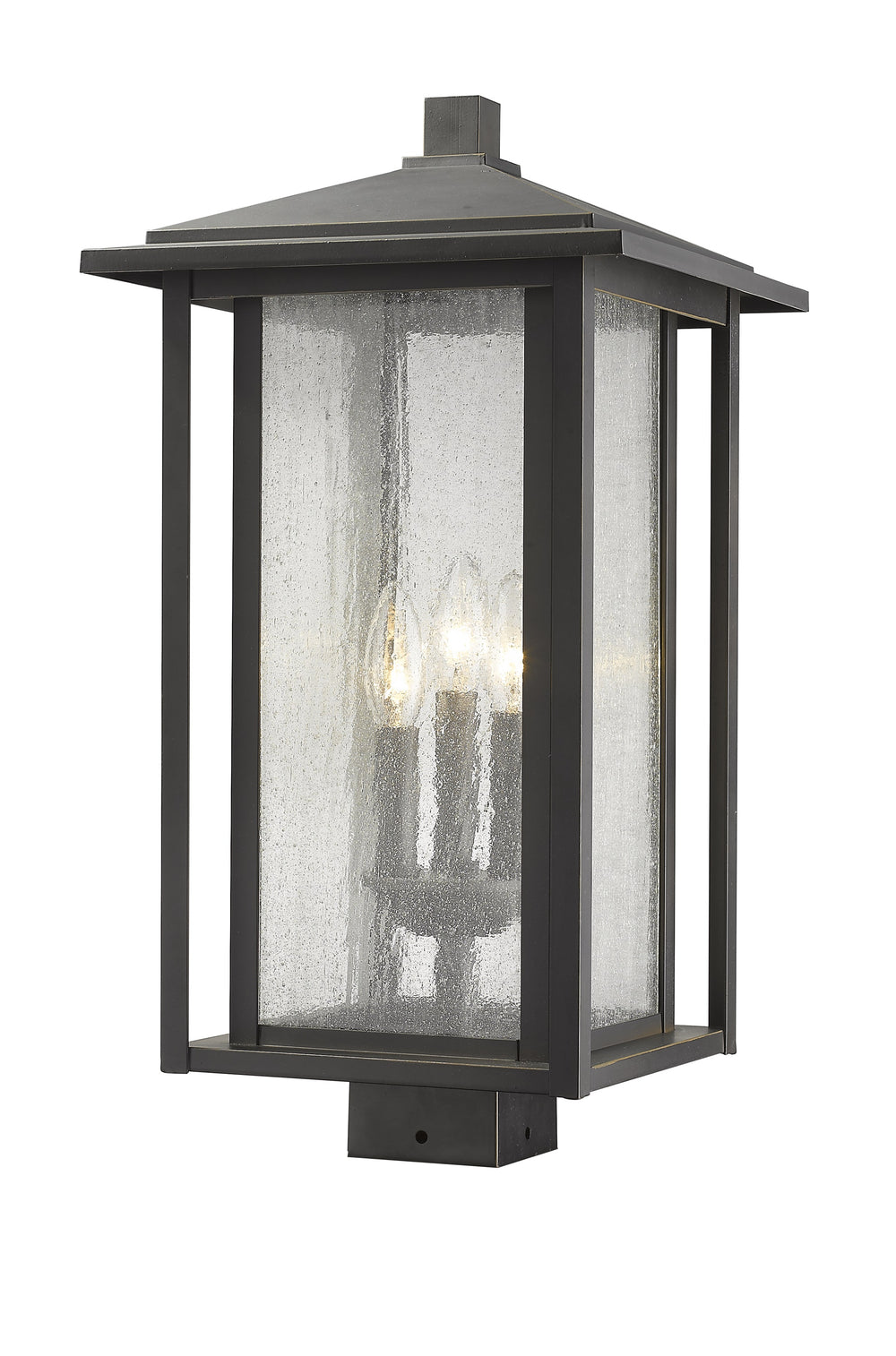 Aspen 3 Light Outdoor Post Mount Fixture in Oil Rubbed Bronze Finish
