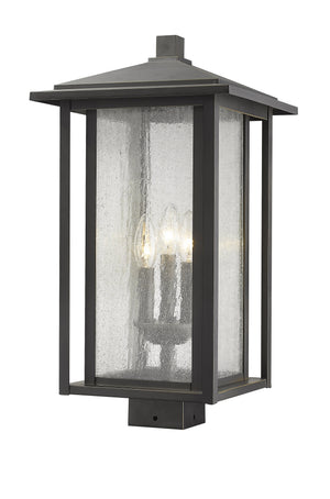 Aspen 3 Light Outdoor Post Mount Fixture in Oil Rubbed Bronze Finish