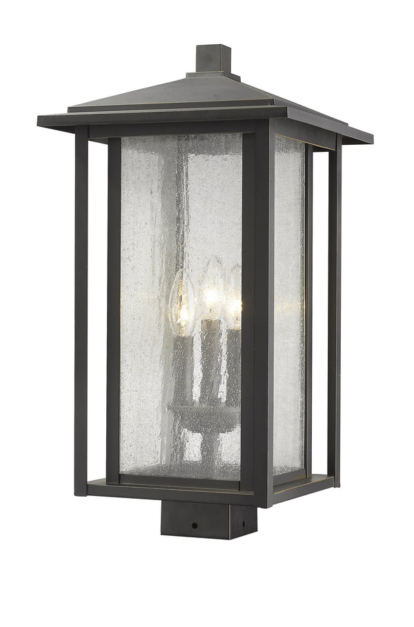 Aspen 3 Light Outdoor Post Mount Fixture in Oil Rubbed Bronze Finish