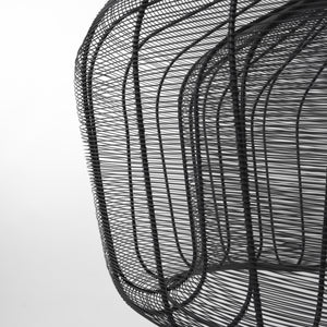 Camila (40"x31") Black Metal Mesh-Style Four Bulb Chandelier
