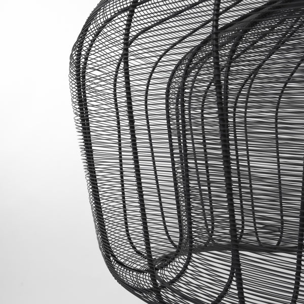 Camila (40"x31") Black Metal Mesh-Style Four Bulb Chandelier