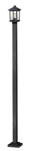 Portland 1 Light Outdoor Post Light in Black Finish