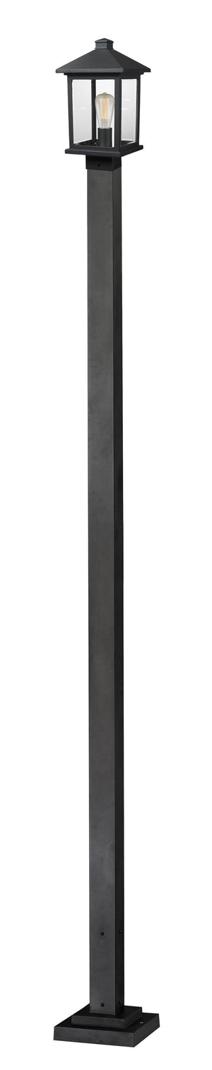 Portland 1 Light Outdoor Post Light in Black Finish