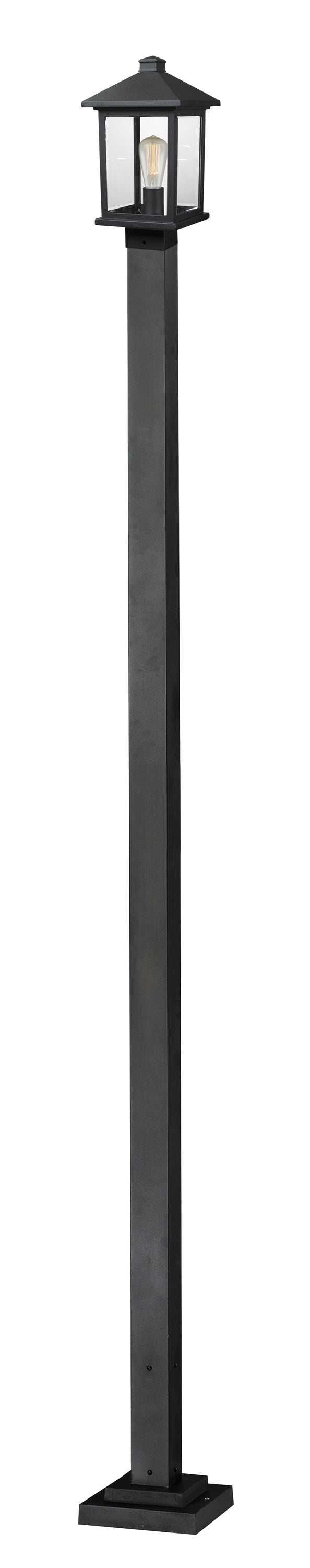 Portland 1 Light Outdoor Post Light in Black Finish