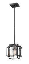Titania 1 Light Mini Pendant in Black + Brushed Nickel Finish