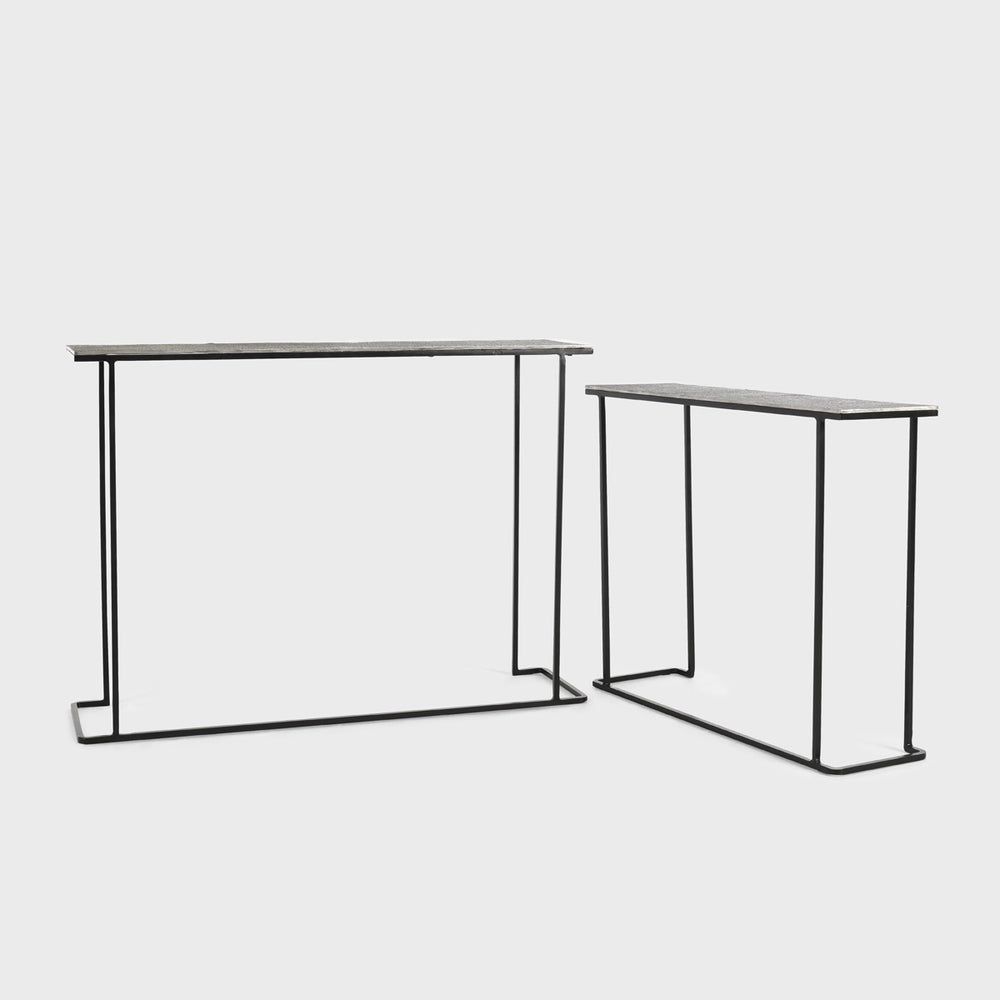 Jonah Aluminum Console Tables Set of 2 - Brass Antique
