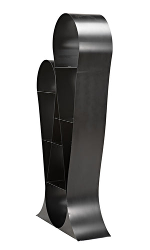 Zaha Industrial Steel Bookcase in Matte Black