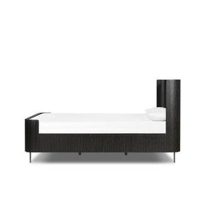 Fletcher Queen Bed - Distressed Black Oak