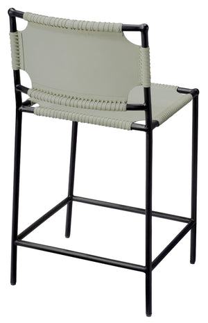 Asher Leather Counter Stool, Grey