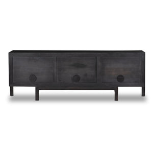 Reza Media Console - Worn Black Parawood