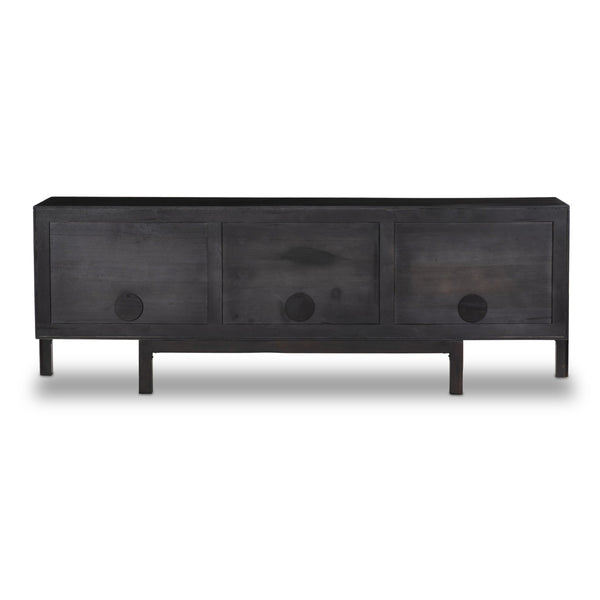 Reza Media Console - Worn Black Parawood