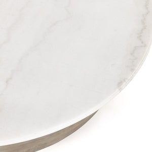 Caldwell Stone Top Coffee Table In Wht Mbl